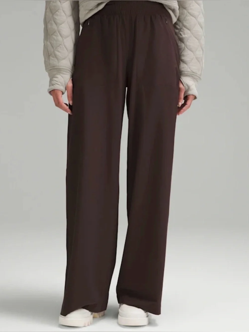 Lululemon Swift Mid Rise Wide Leg Pant Brown Lightweight Size 6